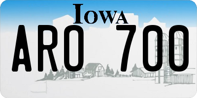 IA license plate ARO700