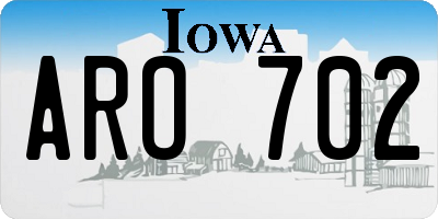 IA license plate ARO702