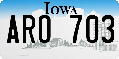 IA license plate ARO703