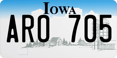 IA license plate ARO705