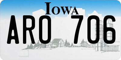 IA license plate ARO706