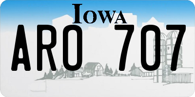 IA license plate ARO707