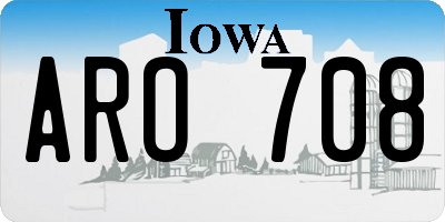 IA license plate ARO708