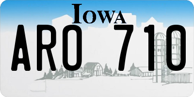 IA license plate ARO710