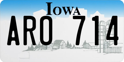 IA license plate ARO714