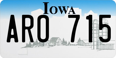 IA license plate ARO715