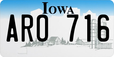 IA license plate ARO716