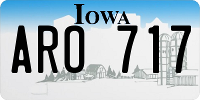 IA license plate ARO717