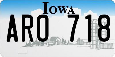 IA license plate ARO718