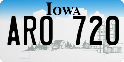 IA license plate ARO720