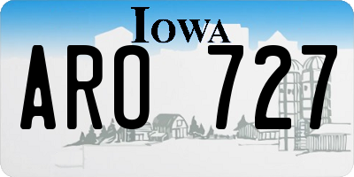 IA license plate ARO727