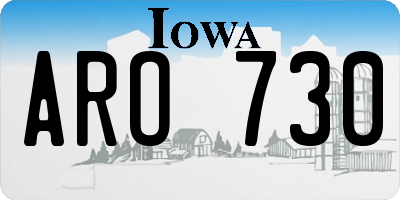 IA license plate ARO730