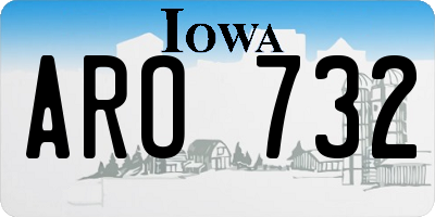 IA license plate ARO732