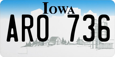 IA license plate ARO736