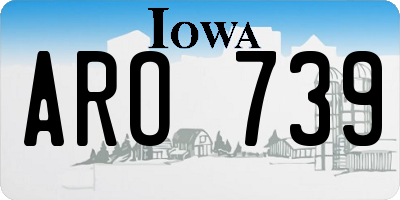 IA license plate ARO739