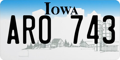 IA license plate ARO743