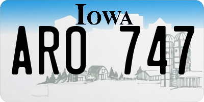 IA license plate ARO747