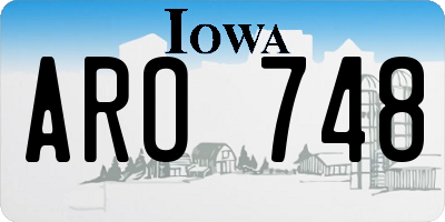 IA license plate ARO748