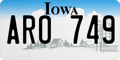 IA license plate ARO749
