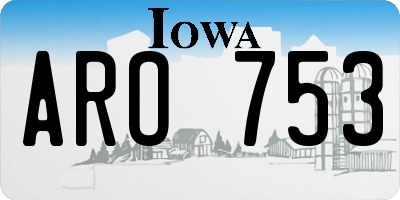 IA license plate ARO753