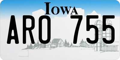 IA license plate ARO755