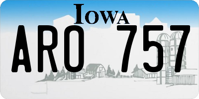 IA license plate ARO757
