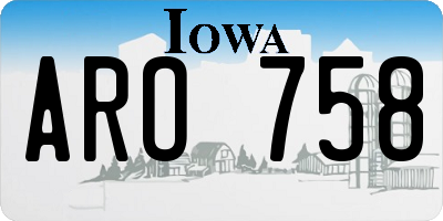 IA license plate ARO758