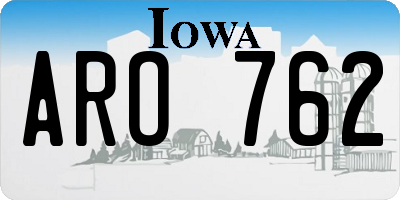 IA license plate ARO762