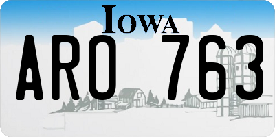 IA license plate ARO763