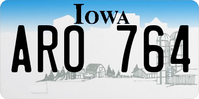 IA license plate ARO764