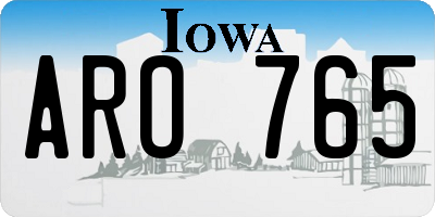 IA license plate ARO765