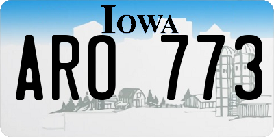 IA license plate ARO773
