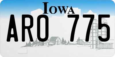 IA license plate ARO775