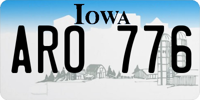 IA license plate ARO776