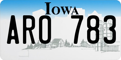 IA license plate ARO783
