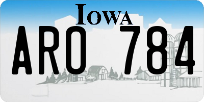 IA license plate ARO784