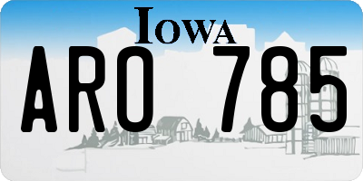 IA license plate ARO785