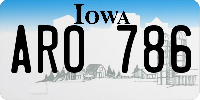 IA license plate ARO786