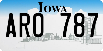 IA license plate ARO787