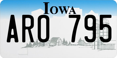 IA license plate ARO795