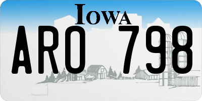 IA license plate ARO798