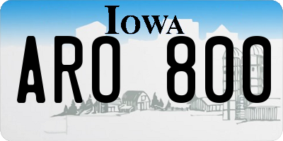 IA license plate ARO800