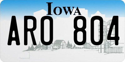 IA license plate ARO804