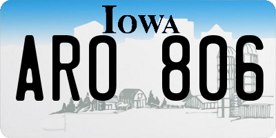 IA license plate ARO806