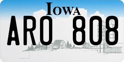 IA license plate ARO808