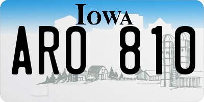 IA license plate ARO810