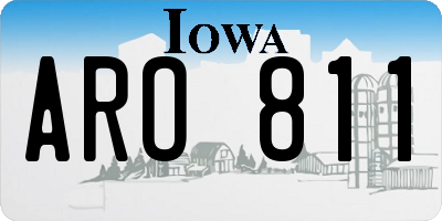 IA license plate ARO811