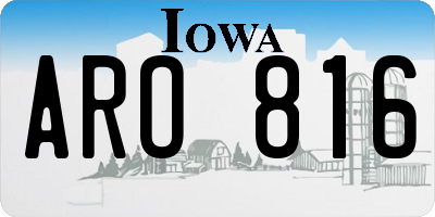 IA license plate ARO816