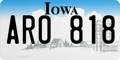 IA license plate ARO818