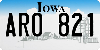 IA license plate ARO821